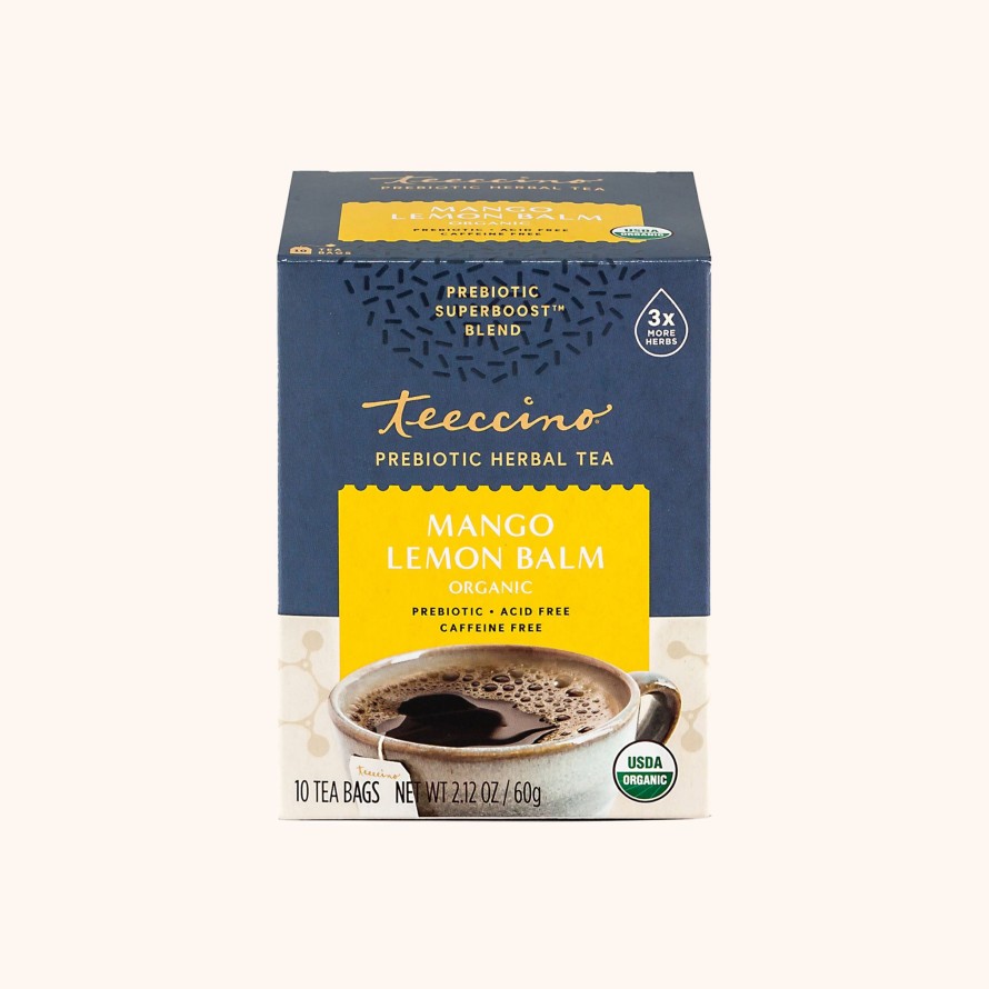 Tea Shop Teeccino Herbal | Mango Lemon Balm Prebiotic Superboost Herbal Tea