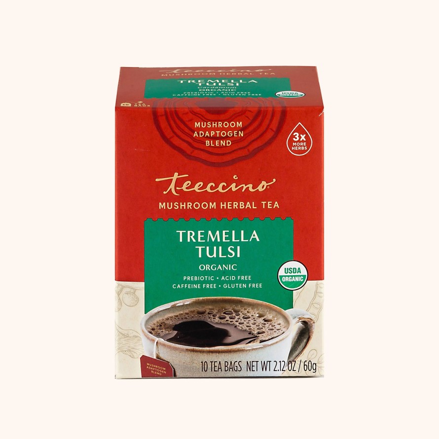 Tea Shop Teeccino Herbal | Tremella Tulsi Mushroom Adaptogen Herbal Tea