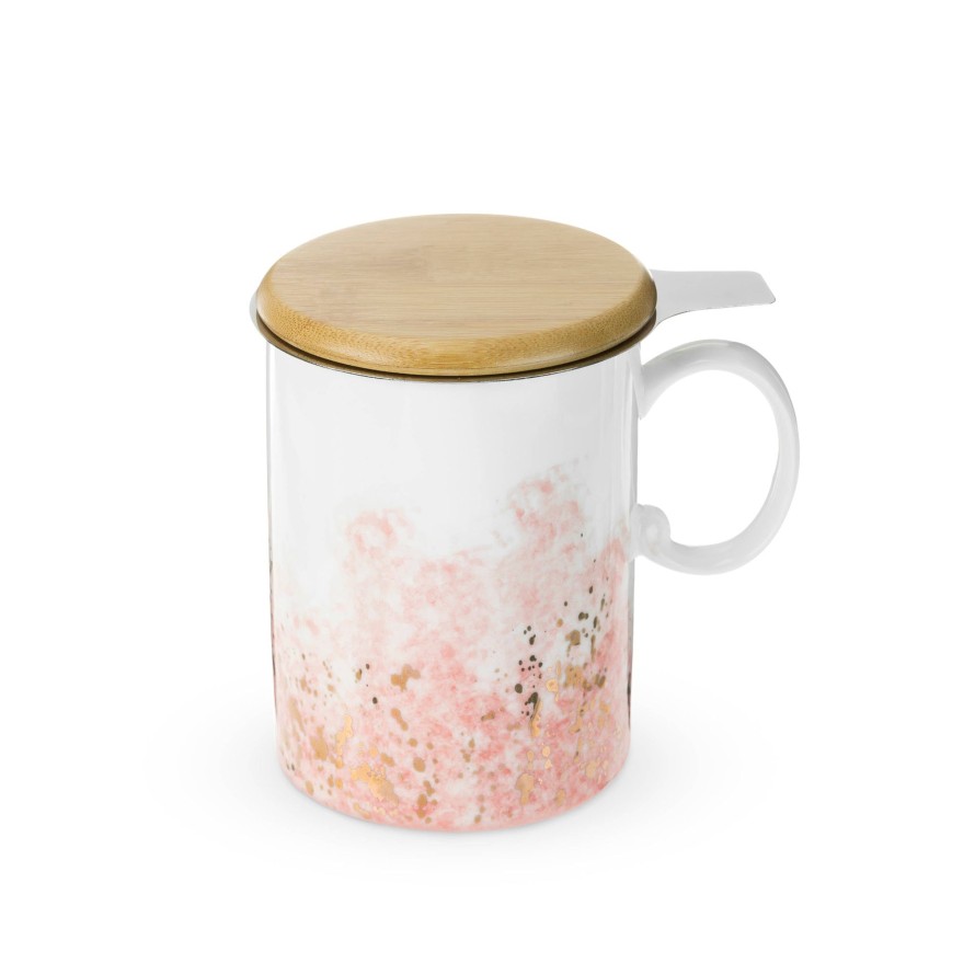 Teaware Pinky Up | Watercolor Gold Tea Mug With Infuser