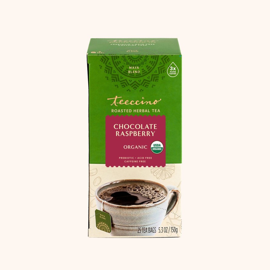 Tea Shop Teeccino Sachet + Bagged | Chocolate Raspberry Roasted Herbal Tea