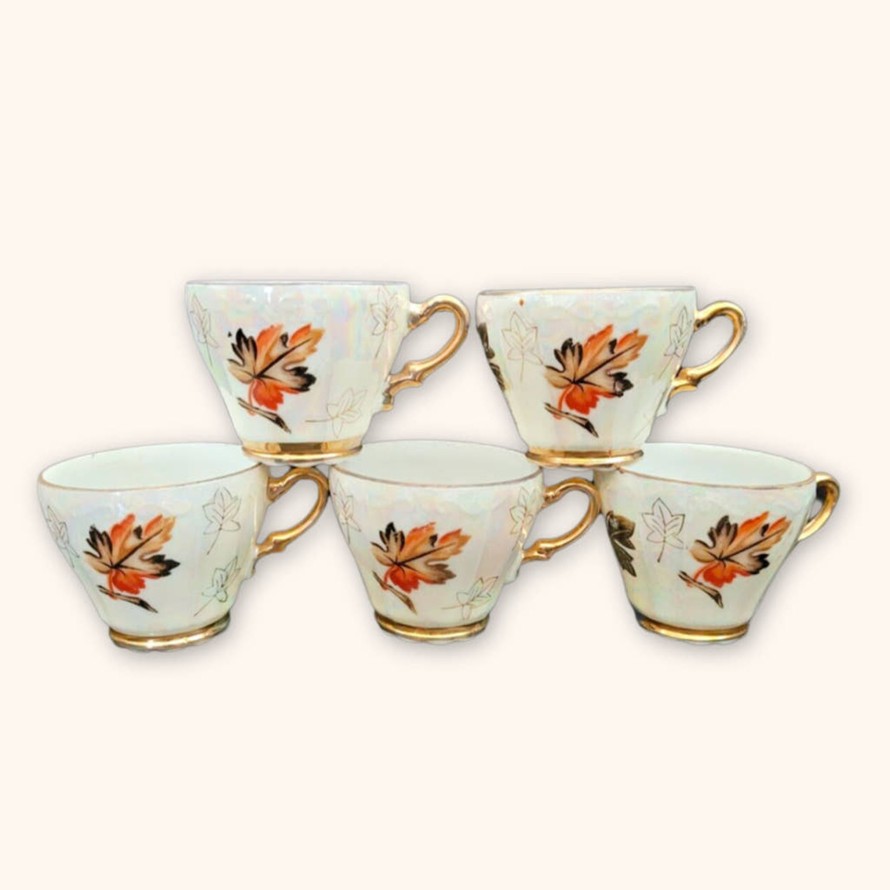 Teaware Sips by | Vintage Demitasse Autumn Leaves Teacup