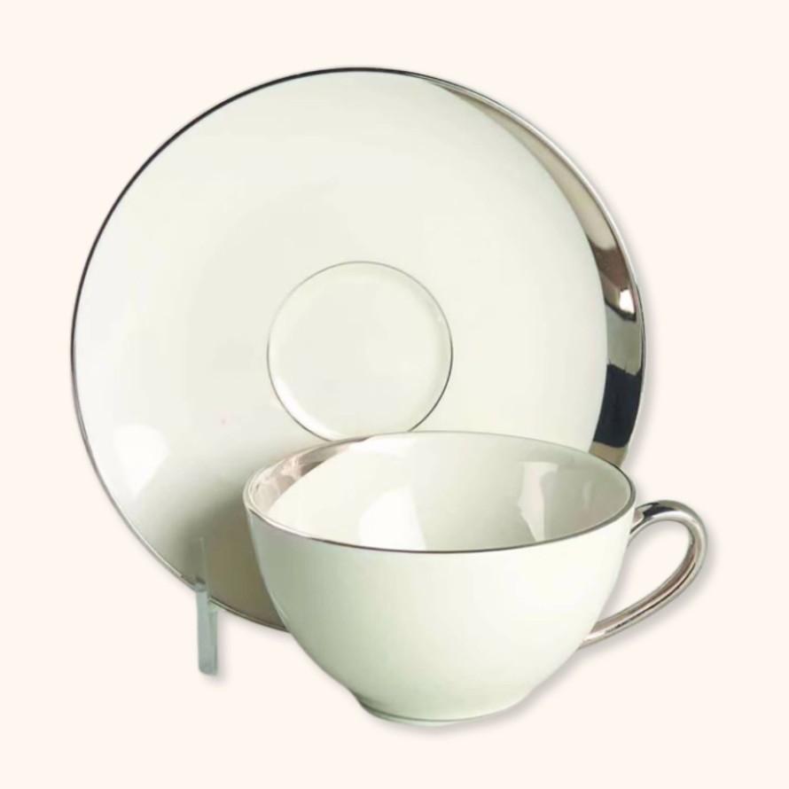 Teaware Pickard | Vintage Crescent Silver Moon Teacup & Saucer