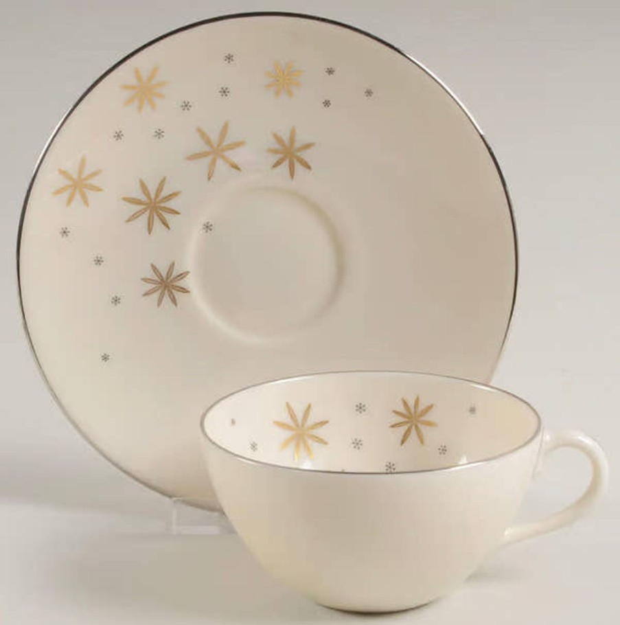 Teaware Lenox | Vintage Alaris Snowflakes Teacup & Saucer