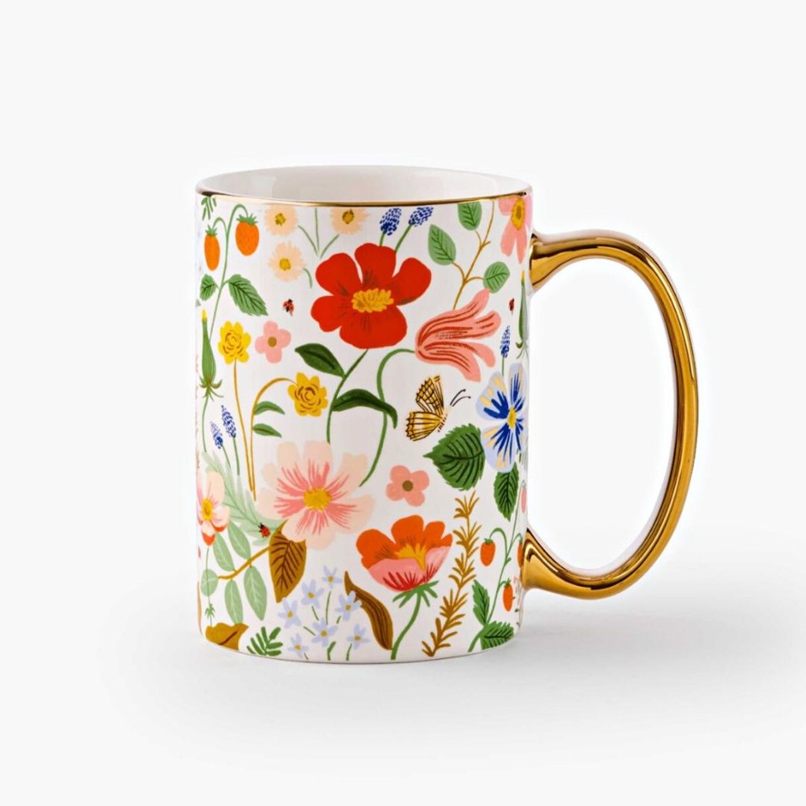 Teaware Rifle Paper Co. | Strawberry Fields Porcelain Mug