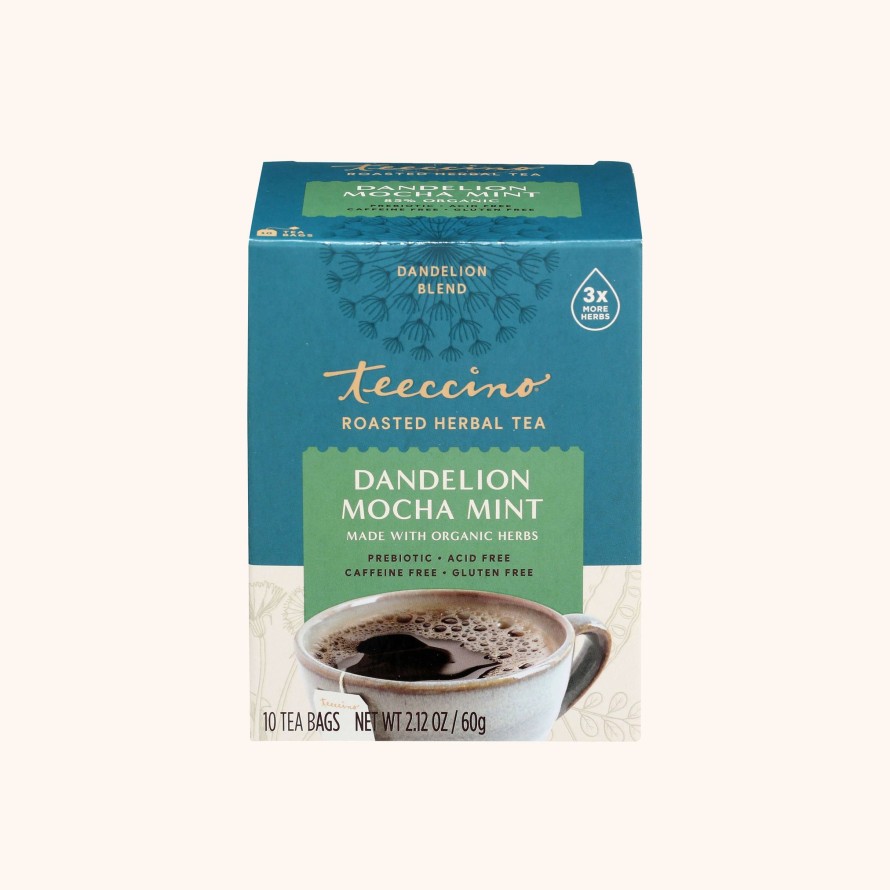 Tea Shop Teeccino Sachet + Bagged | Dandelion Mocha Mint Herbal Tea