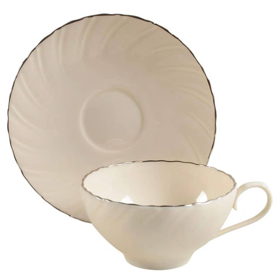 Teaware Lenox | Vintage Vanilla Cream Teacup & Saucer