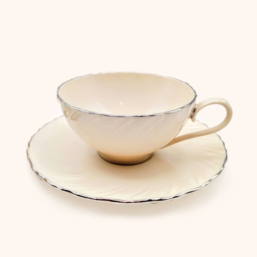 Teaware Lenox | Vintage Vanilla Cream Teacup & Saucer