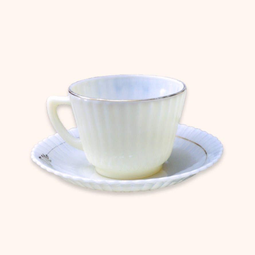 Teaware Macbeth-Evans | Vintage Moonstone Teacup & Saucer