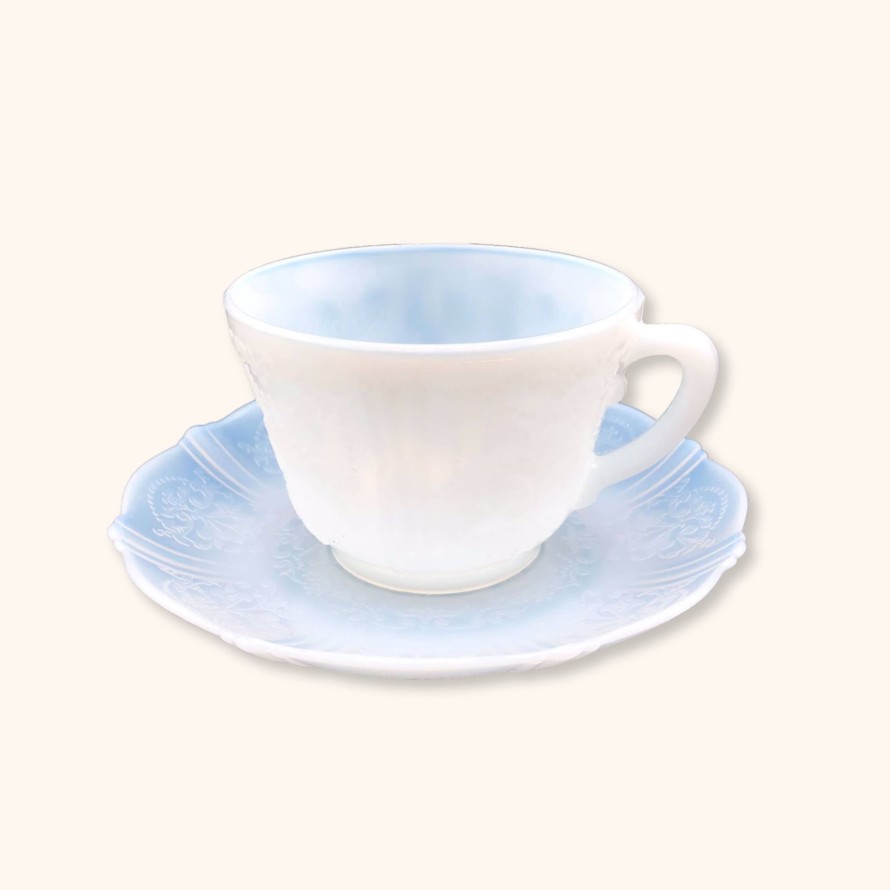 Teaware Macbeth-Evans | Vintage Moonstone Teacup & Saucer