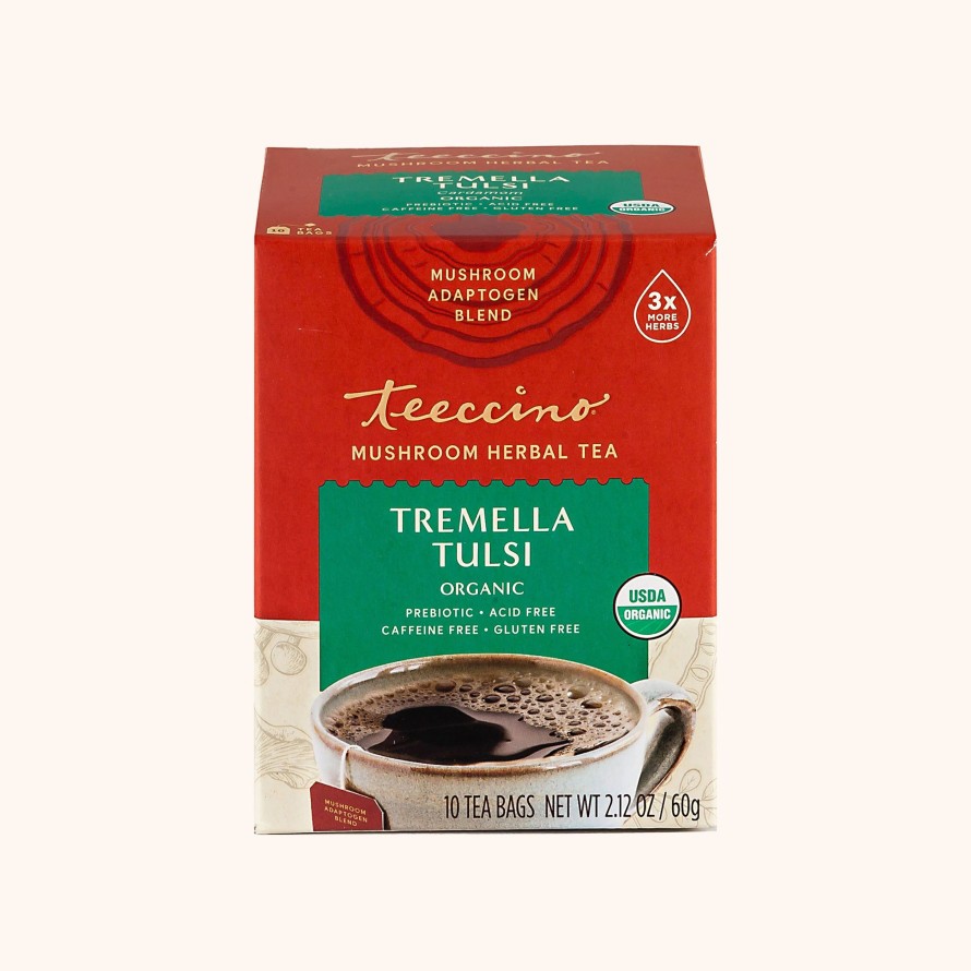 Tea Shop Teeccino Sachet + Bagged | Tremella Tulsi Mushroom Adaptogen Herbal Tea