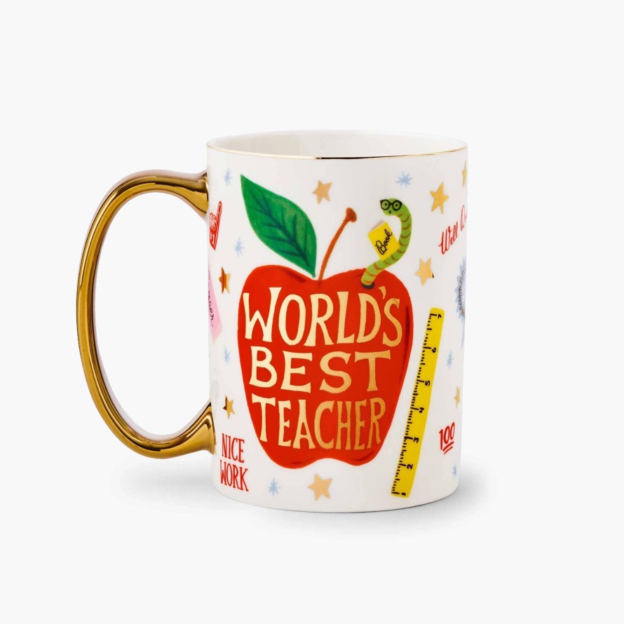 Teaware Rifle Paper Co. | World'S Best Teacher Porcelain Mug