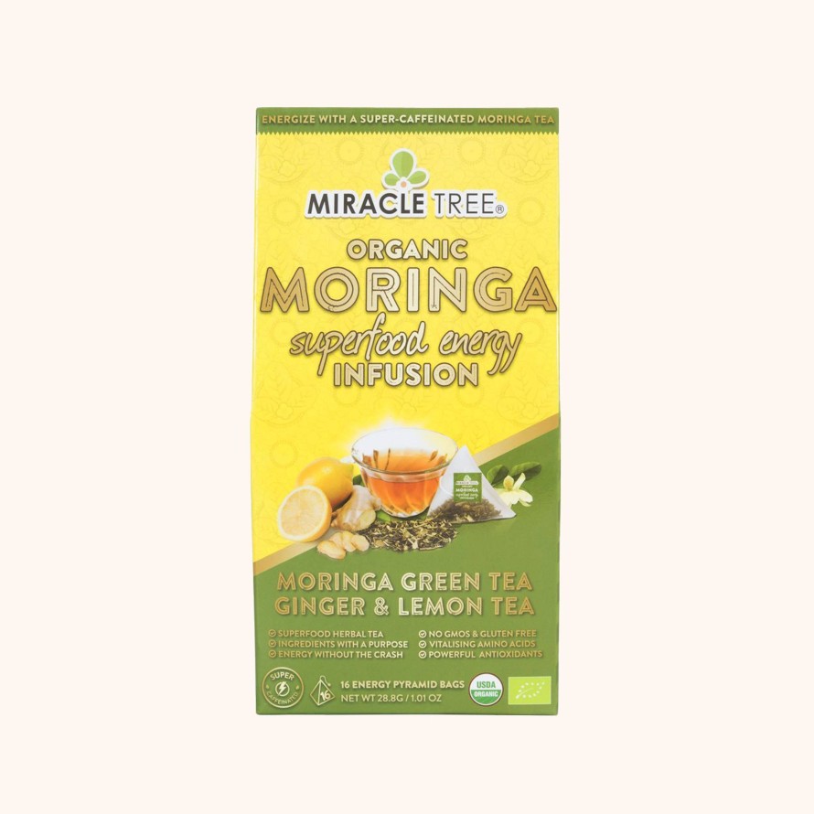 Tea Shop Miracle Tree Green | Organic Moringa Energy Tea - Green Tea Ginger & Lemon