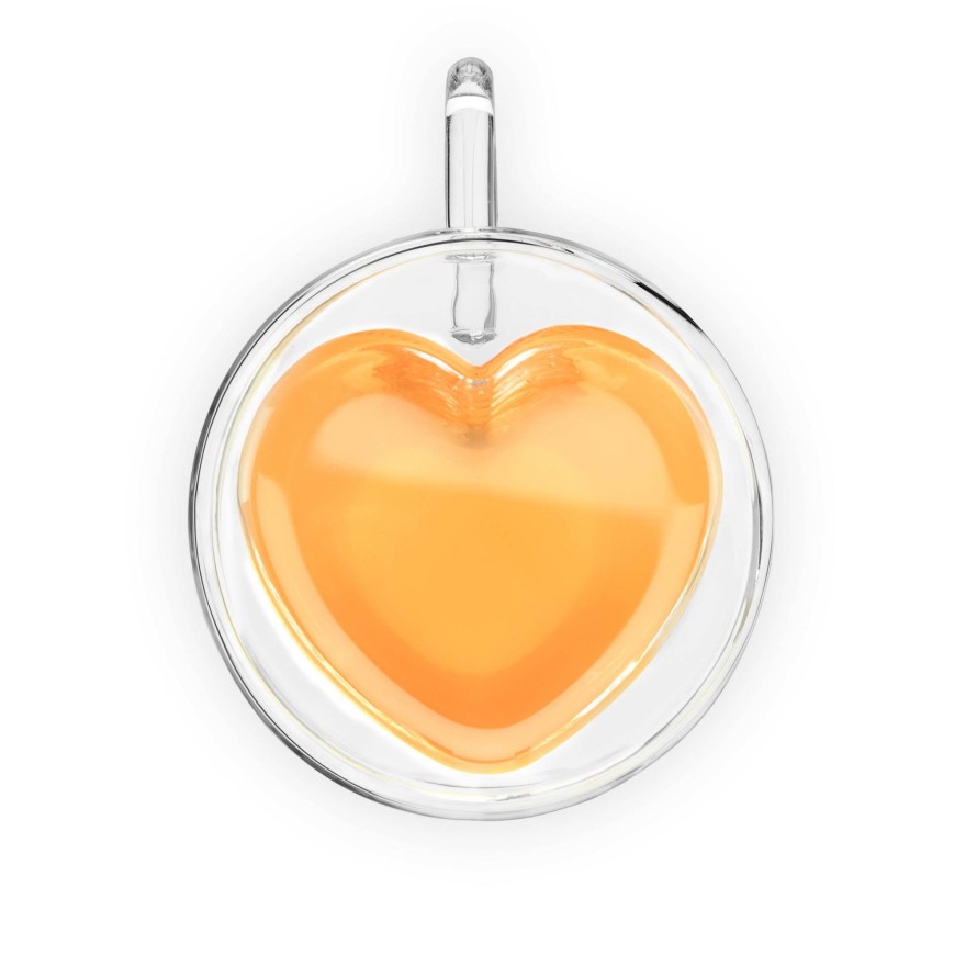 Teaware Sips by | Double-Wall Glass Heart Mug