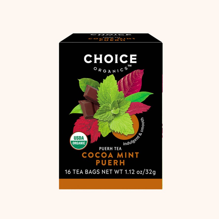 Tea Shop Choice Organics Sachet + Bagged | Cocoa Mint Puerh