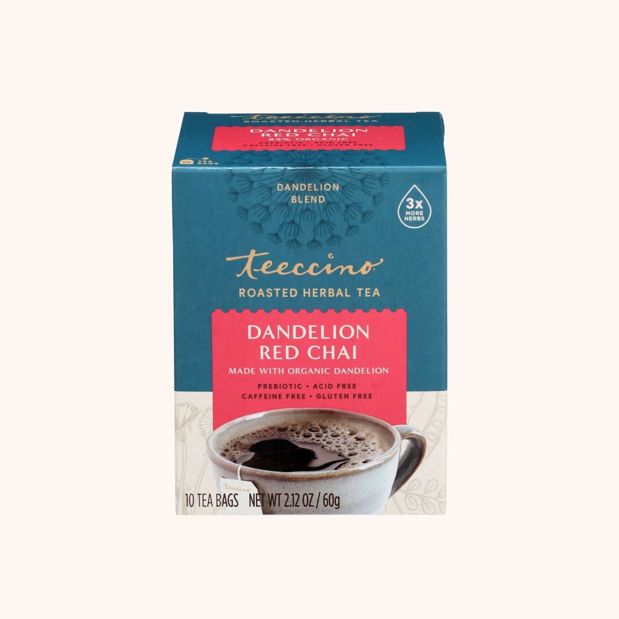 Tea Shop Teeccino Sachet + Bagged | Dandelion Red Chai Roasted Herbal Tea