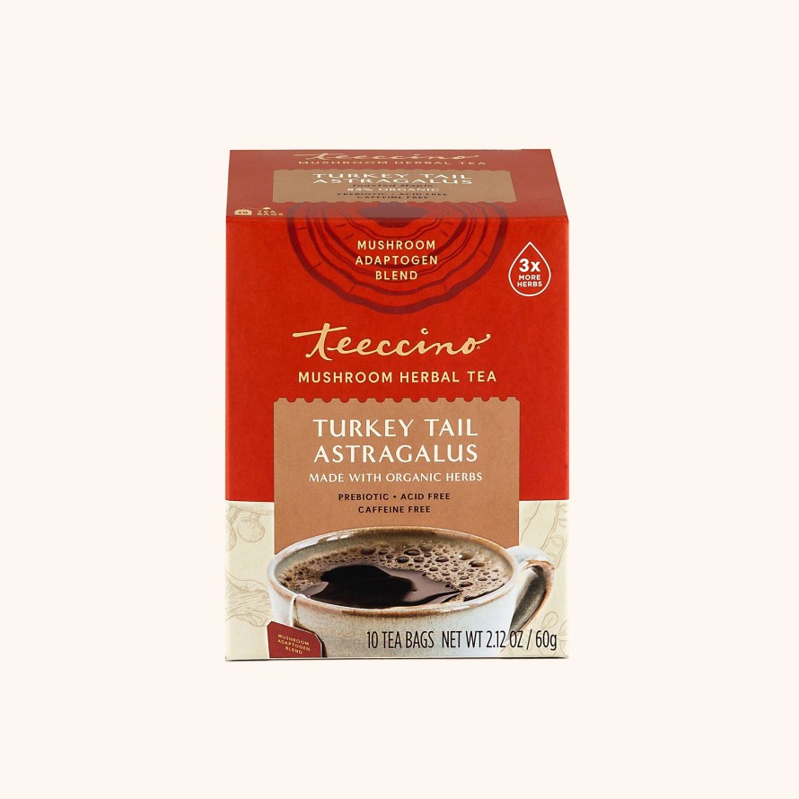 Tea Shop Teeccino Herbal | Turkey Tail Astragalus Mushroom Adaptogen Herbal Tea