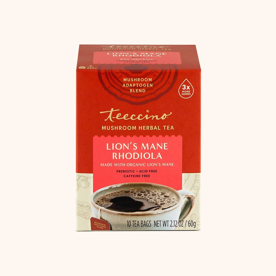 Tea Shop Teeccino Sachet + Bagged | Lion'S Mane Rhodiola Mushroom Adaptogen Herbal Tea