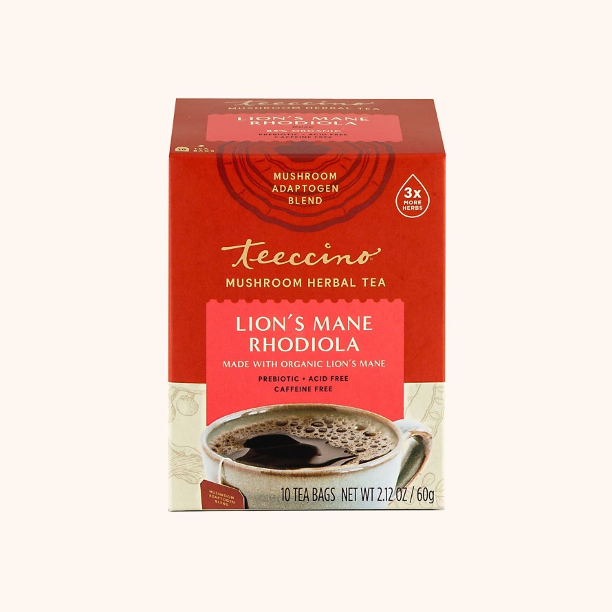 Tea Shop Teeccino Herbal | Lion'S Mane Rhodiola Mushroom Adaptogen Herbal Tea