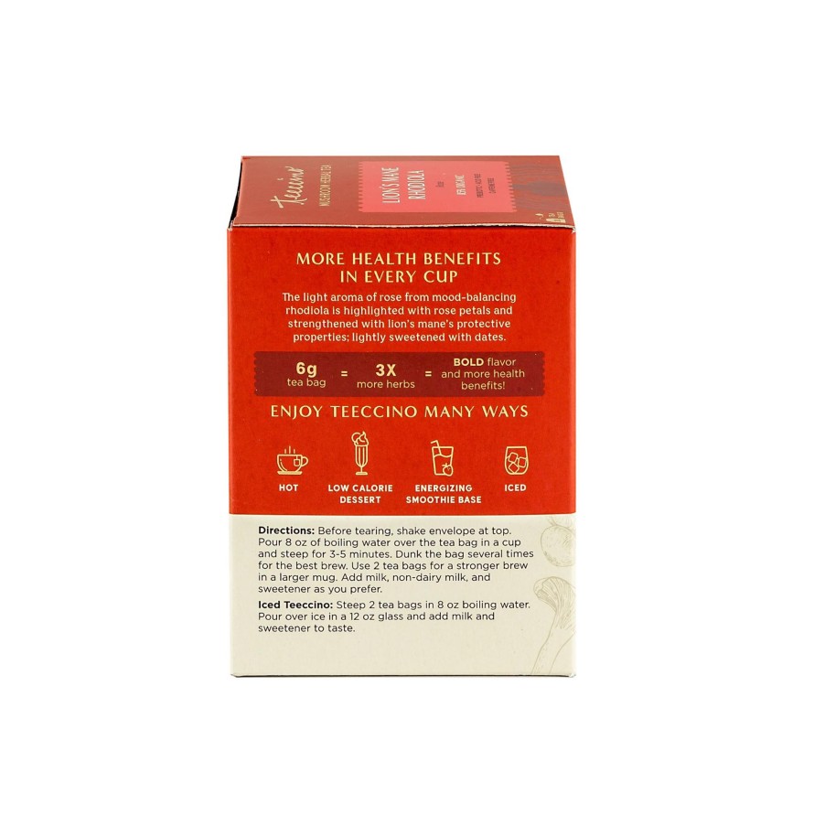 Tea Shop Teeccino Herbal | Lion'S Mane Rhodiola Mushroom Adaptogen Herbal Tea